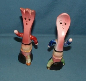 VINTAGE ANTHROPOMORPHE GABEL / LÖFFEL SALZ & PFEFFERSTREUER - JAPAN - GEBRAUCHT - Bild 1 von 3