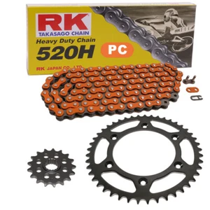 Kettensatz Kawasaki KX 125 H 90-91 Kette RK PC 520 h 112 offen ORANGE 12/48 - Bild 1 von 4
