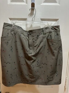Eddie Bauer Womens Adventurer 2.0 Skort Olive Green with Arrowhead Print Size 16 - Picture 1 of 9