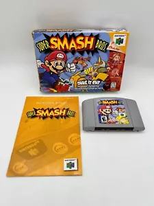 SUPER SMASHBROS SMASH BROS Nintendo 64 N64 Complete CIB Box Manual Tested - Picture 1 of 13
