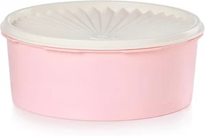 Neu Tupperware Heritage Keksdose 8 Tassen rosa mit weißem Servierverschluss - Bild 1 von 5