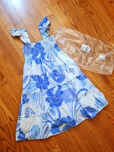 Girls Size 7 J.Marie Boutique Ruffle Blue White Floral Dress. NWT!! - Picture 1 of 6