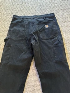 Carhartt BN 3334-M Black Canvas Faded Relaxed Double Knee Work Mens Pants 36x32 - Picture 1 of 22