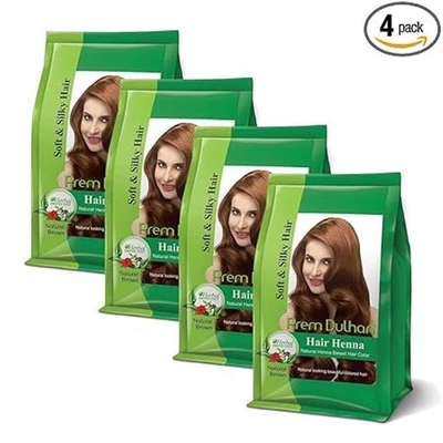 Prem Dulhan Natural Henna-Based Hair Color – Natural Brown (125g x 4 Packs) - Image 1 of 4
