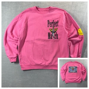 Boys Lie Oversized Crewneck Sweatshirt Womens OS One Size Pink Perfect Match FU - Picture 1 of 10