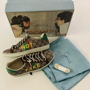 Original GUCCI DAMEN "FAKE/NOT" PRINT ACE SNEAKER Tennisschuhe Größe 36 / 6 - Bild 1 von 9