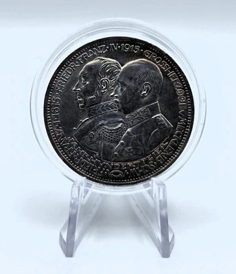 Kaiserreich Mecklenburg Schwerin 1915 3 Mark Jahrhundertfeier Silber .900 Münze - Bild 1 von 4