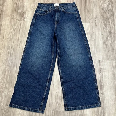 Pantalones de mezclilla de pierna ancha de tiro alto azul lavado oscuro 31x30 de ASOS DESIGN Foto 1 de 4