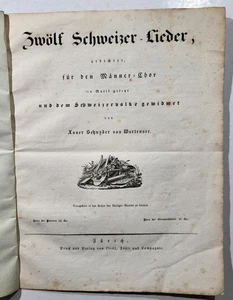 Wartensee - Zwölf Schweizer-Lieder für den Männer-Chor Musik Schweiz Noten 1833 - Imagen 1 de 1