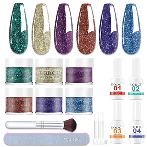 Dip Powder Nail Kit Starter 6 Farben  Glitter Dipping Powder Liquid Set... - Bild 1 von 6