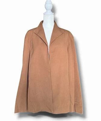 Blazer minimalista Eileen Fisher mujer 2X algodón camel elástico frente abierto nuevo sin etiquetas Foto 1 de 4