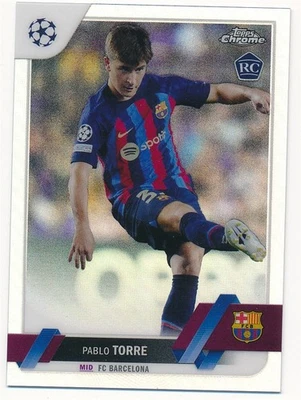 PABLO TORRE 2023 TOPPS CHROME UEFA CHAMPIONS REFRACTOR #32 RC ROOKIE MINT - Image 1 of 2