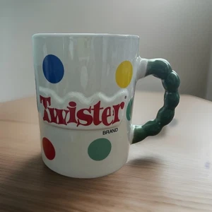 TWISTER Green Handle 14oz Coffee Cup Mug Classic Board Game Hasbro 2003 Polkadot - Picture 1 of 6