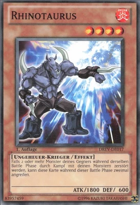 YuGiOh Rhinotaurus DREV-DE017 Common Neu 1st - Bild 1 von 2