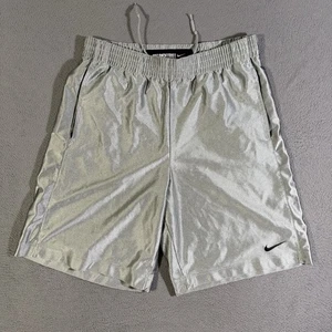 Nike Basketball Shorts Herren Medium Metallic Silber Baggy glänzend seidig Y2K Dazzle - Bild 1 von 7