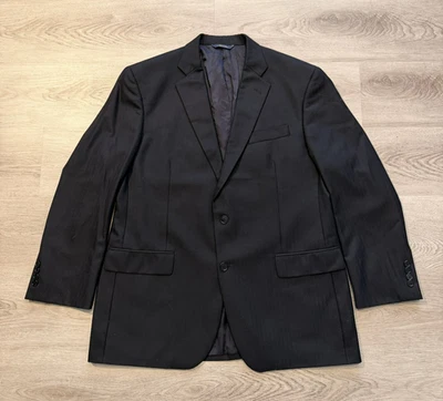 Brooks Brothers 1818 Madison Saxxon Suit Vest Made in USA Size 44R/W39 Black/Blu - Image 1 of 4