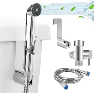 Handheld Bidet Sprayer Set Adjustable Water Pressure Control with Bidet Hose - Picture 1 of 7