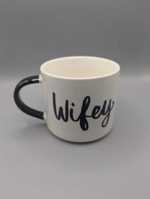 Target Threshold Double Sided Ceramic "WIFEY" Coffee Mug Black on White Cup - Image 1 of 4