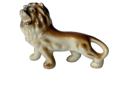 Vintage Ca 1950s Japan Miniature ~ Lion ~ Lusterware Glazed Porcelain Figurine - image 1 of 4