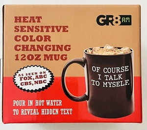 Heat Sensitive Color Changing Coffee Mug 12oz Talk To Myself - Expert Advice NEW - Picture 1 of 3