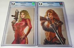 Barbarella and Invincible Red Sonja Issue #1 Comics. Ron Leary Covers CGC Graded - Picture 1 of 8