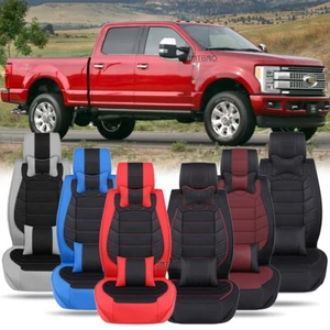 Juego completo de funda de asiento de coche protector de cuero PU para Ford F-250 Super Duty 2014-2024 - Imagen 1 de 29