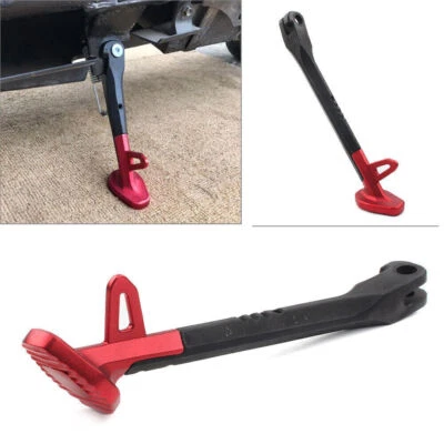 Motorcycle Single Side Stand Leg Kickstand Support Black+Red 250MM Universal - Image 1 of 4