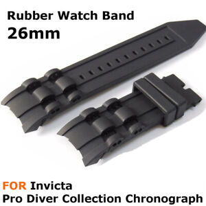 26mm Black Rubber Watch Band Strap For Invicta Pro Diver HOT