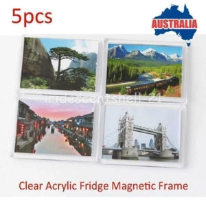 5X Clear Acrylic Fridge Magnets Photo Frame Magnetic refrigerator Home Decor AU - Picture 1 of 5