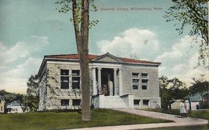 WILLIAMSBURG MA - Meekins Library 1910 Color Divided Back PC Used - Picture 1 of 2