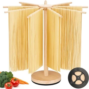 Rotary Pasta Drying Rack, Large Wood Pasta Rack for Homemade Fresh Noodle - Picture 1 of 6