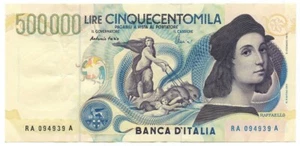 500000 LIRE BANCA D'ITALIA RAFFAELLO LETTERA A 13/05/1997 SPL/SPL+ - Picture 1 of 6
