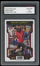 RAKIM JARRETT 2023 PANINI SCORE 1ST GRADED 10 ROOKIE CARD TAMPA BAY BUCCANEERS