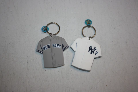 Lot of 2 2005 MLB Double Sided Rubber Jersey Keychain New York Yankees Cover