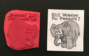 RARE RETRO CARTOON DOLORES ELEPHANT STILL WORKING FOR PEANUTS Unmounted Stamp - Picture 1 of 3