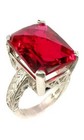 Vintage 19ct Red Topaz + Ring: Ancient Egypt Anti-Evil Red Sea Island Sun God Ra