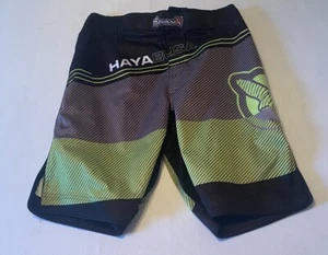 Hayabusa Fight Wear Green Fighting MMA BJJ Kickboxing Shorts Size 34 Logo - Picture 1 of 11
