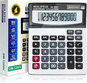 Calculator, 12-Digit Large LCD Display Calculators Desktop, Big Button Desk Calc - Picture 1 of 7