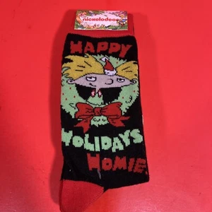 MENS NICKELODEON HEY ARNOLD 2 PAIR PACK CREW SOCKS  (SHOE SIZE 6-12) - Picture 1 of 4