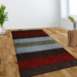 Hand Knotted Loom Wool 8'x10' Area Rug Contemporary Brown Silver BB Home BBL0009 - Picture 1 of 8