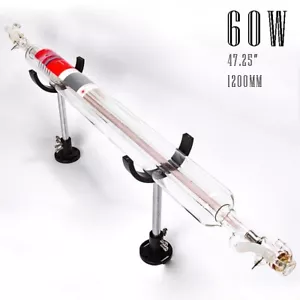 CO2 Laser Tube Metal Head Glass Pipe Laser Engraving Cutter Machine 1250mm 60W - Picture 1 of 2