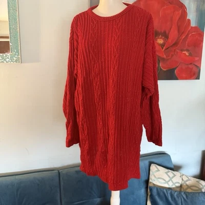 Women’s Diane Von Furstenberg The Color Authority Vtg Red Pullover Sweater 1X 2X - Image 1 of 4