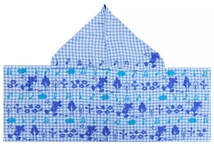 Mickey Mouse Blue And White Checkered Pattern Hooded Towel Disney Tokyo Resort L - Picture 1 of 1