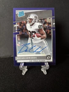 Bryan Edwards 2020 Donruss Optic #178 Rookie Purple Stars Auto #8/50 Raiders - Picture 1 of 2