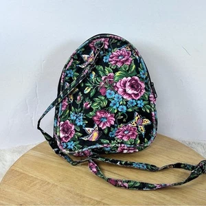 Pink and Black Quilted Floral with Butterflies Collapsible Duffle - Picture 1 of 9