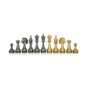 Worldwise Chess & Chess Access 4" Metal Staunton Chessmen on Black/Red Bu New - Picture 1 of 2