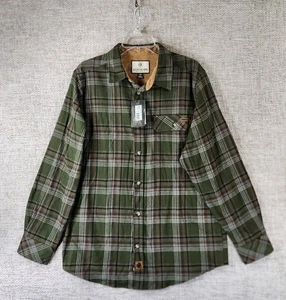 Legendary Whitetails Buck Camp Flannel Button Up Shirt Mens M Green Plaid - Picture 1 of 10