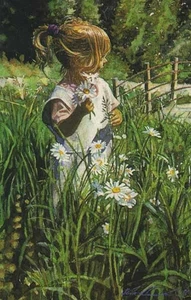 Steve Hanks Picking Daisies Signed Open Edition - Picture 1 of 1