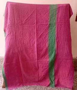 Vintage Kantha Quilt Indian Handmade Bedspread Cotton Blanket Gudari Ralli Throw - Picture 1 of 2