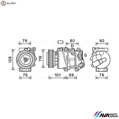 COMPRESSOR AIR CONDITIONING KAAK279 FOR HYUNDAI ix35/SUV TUCSON/IX35/II  KIA - Image 1 of 4